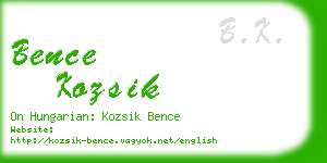 bence kozsik business card